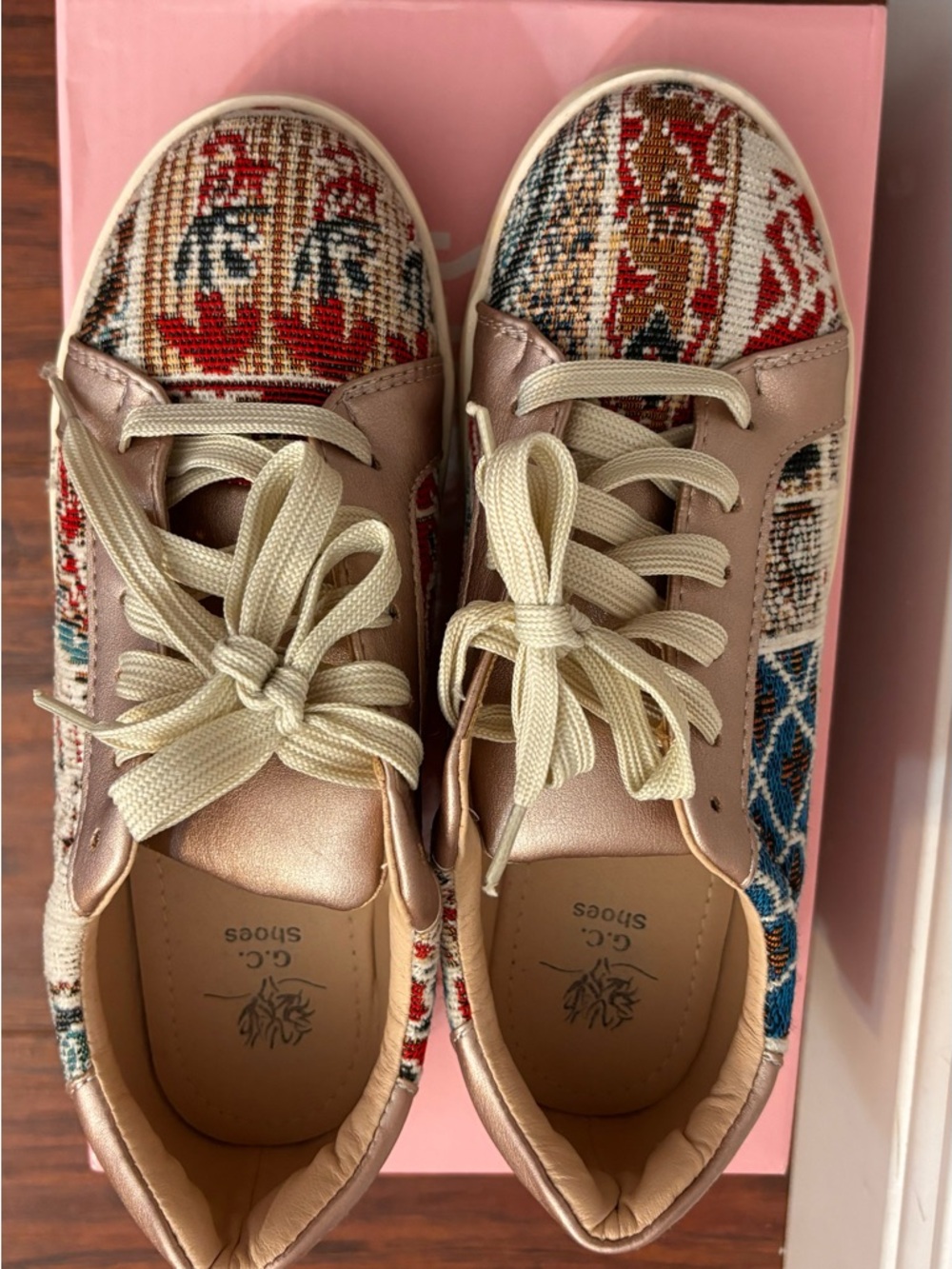 Women’s Multicolor Textile GC Sneakers with Rose Gold Trim